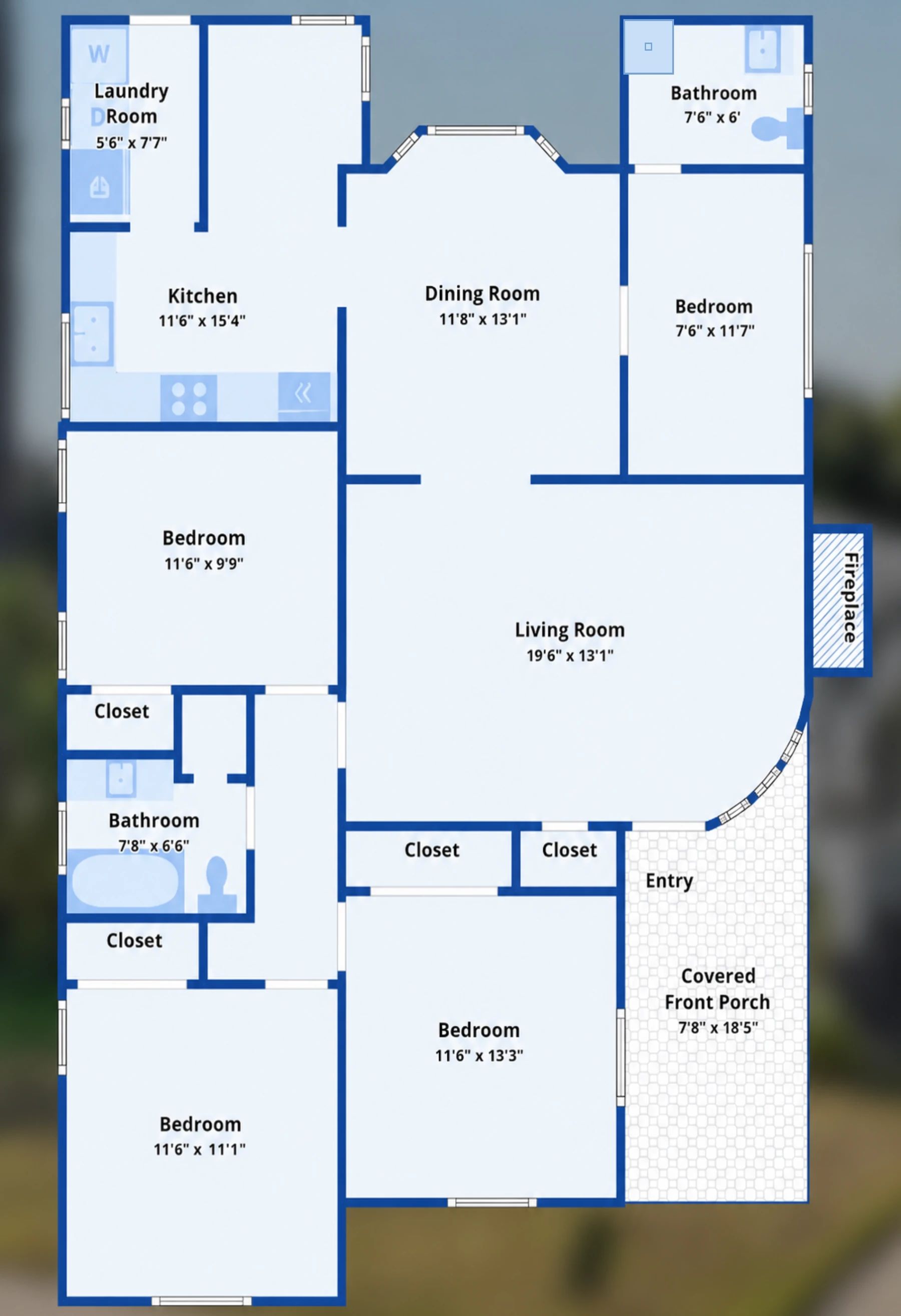 Single-story floor plan and site layout of 2209 Queensberry Road, Pasadena CA 91104 - 4-bedroom main residence, permitted pool house, private pool and detached 2-car garage